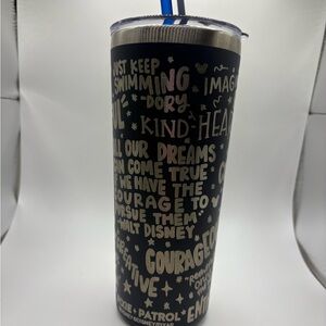Disney Black Tumbler with Inspirational Quotes